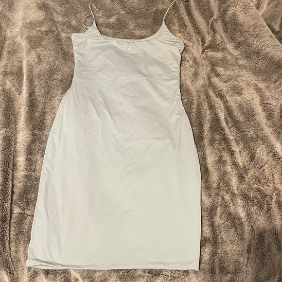 Meshki dusty mint blue spaghetti string thin strap bodycon dress size small - Picture 5 of 6